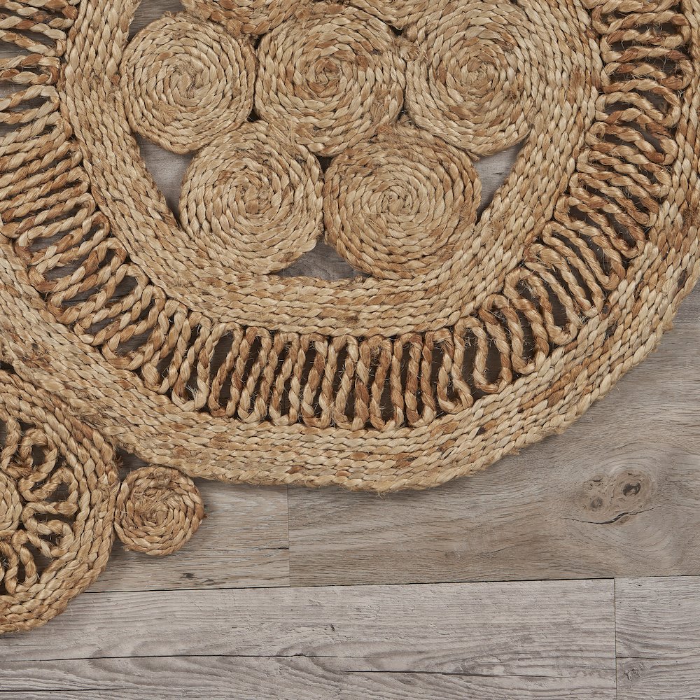 Boutique Jute Jute Area Rug Indoor in Tan/Brown, 7'6" Round. Picture 5