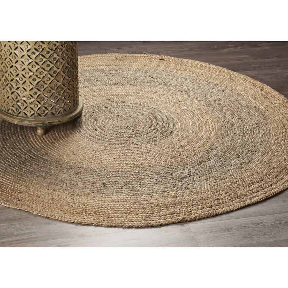 Boutique Jute Jute Area Rug Indoor in Tan/Brown, 7'6" Round. Picture 8