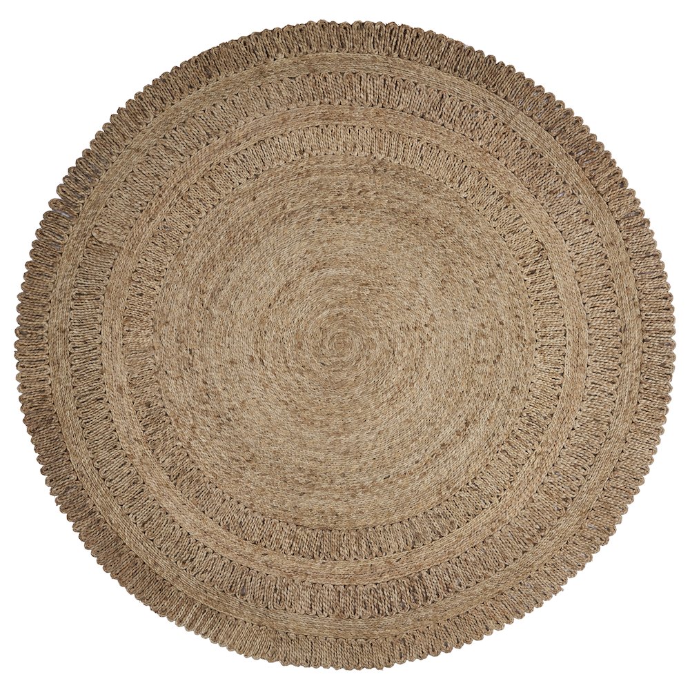 Boutique Jute Jute Area Rug Indoor in Tan/Brown, 7'6" Round. Picture 1