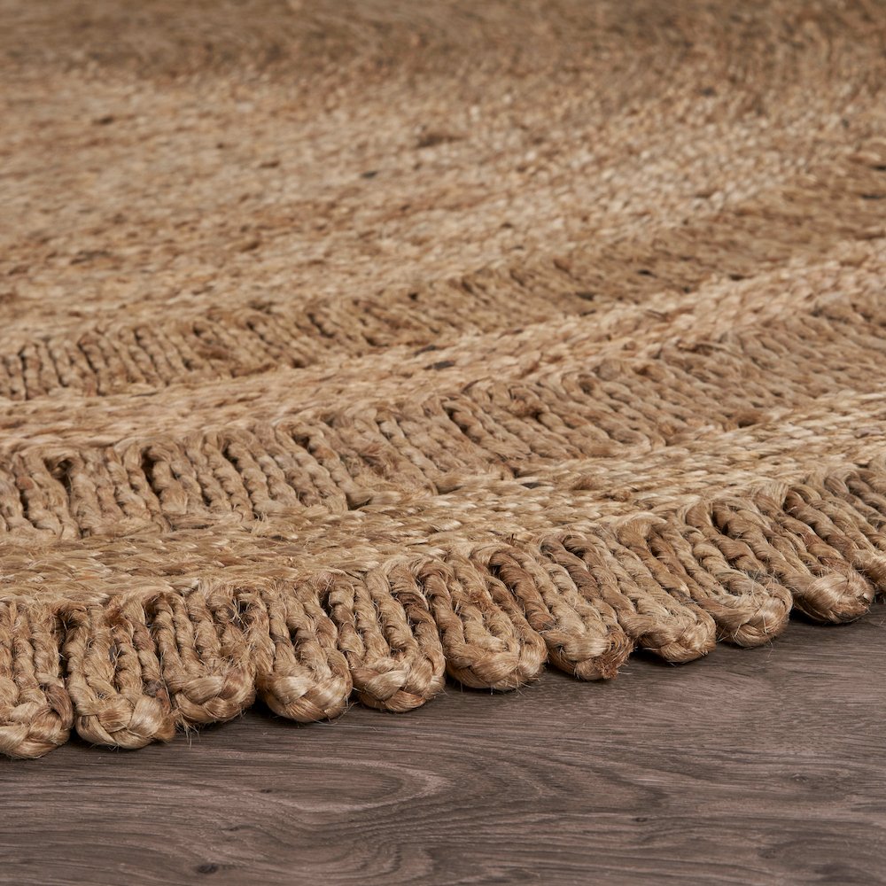 Boutique Jute Jute Area Rug Indoor in Tan/Brown, 7'6" Round. Picture 3