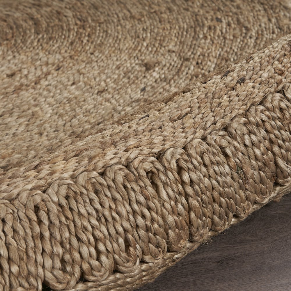 Boutique Jute Jute Area Rug Indoor in Tan/Brown, 7'6" Round. Picture 4