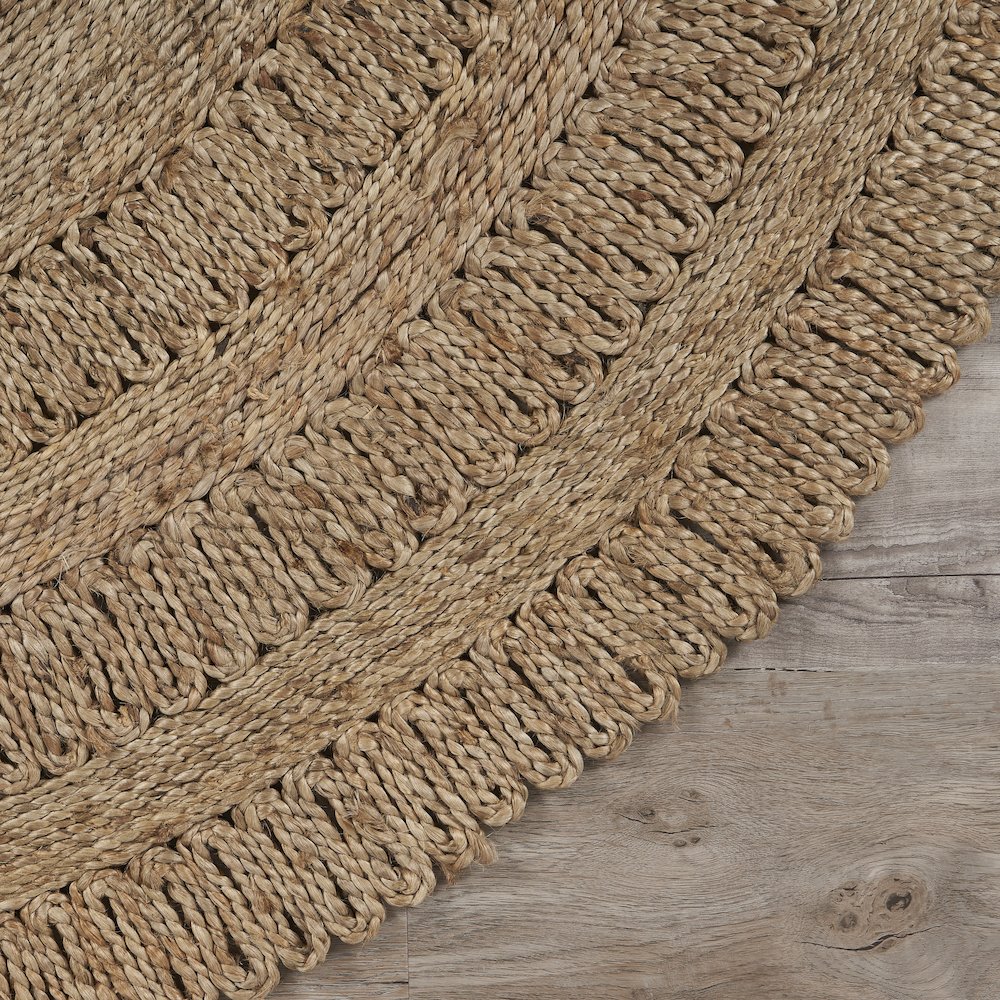 Boutique Jute Jute Area Rug Indoor in Tan/Brown, 7'6" Round. Picture 5
