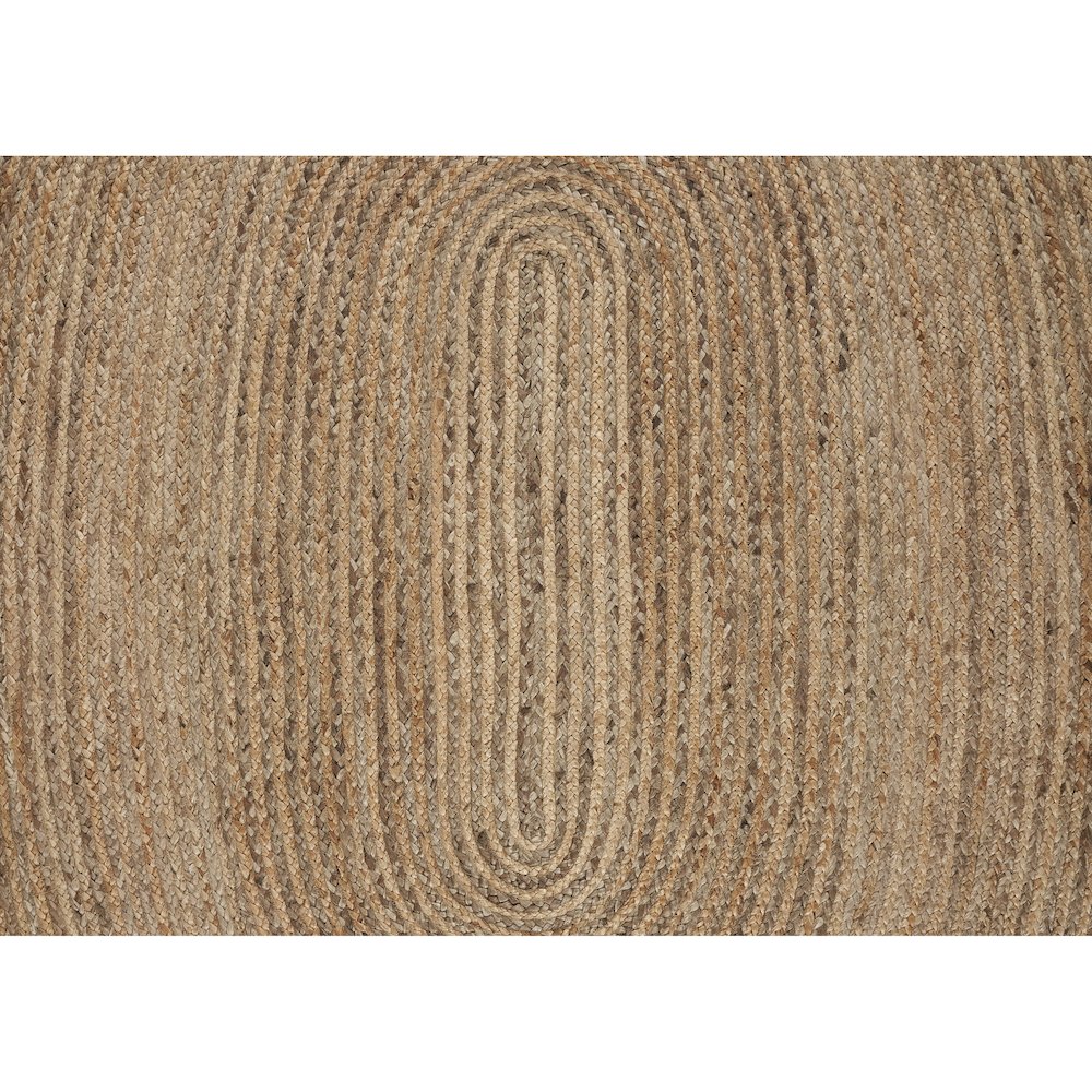 Boutique Jute Jute Area Rug Indoor in Tan/Gray, 7' x 9' Oval. Picture 7