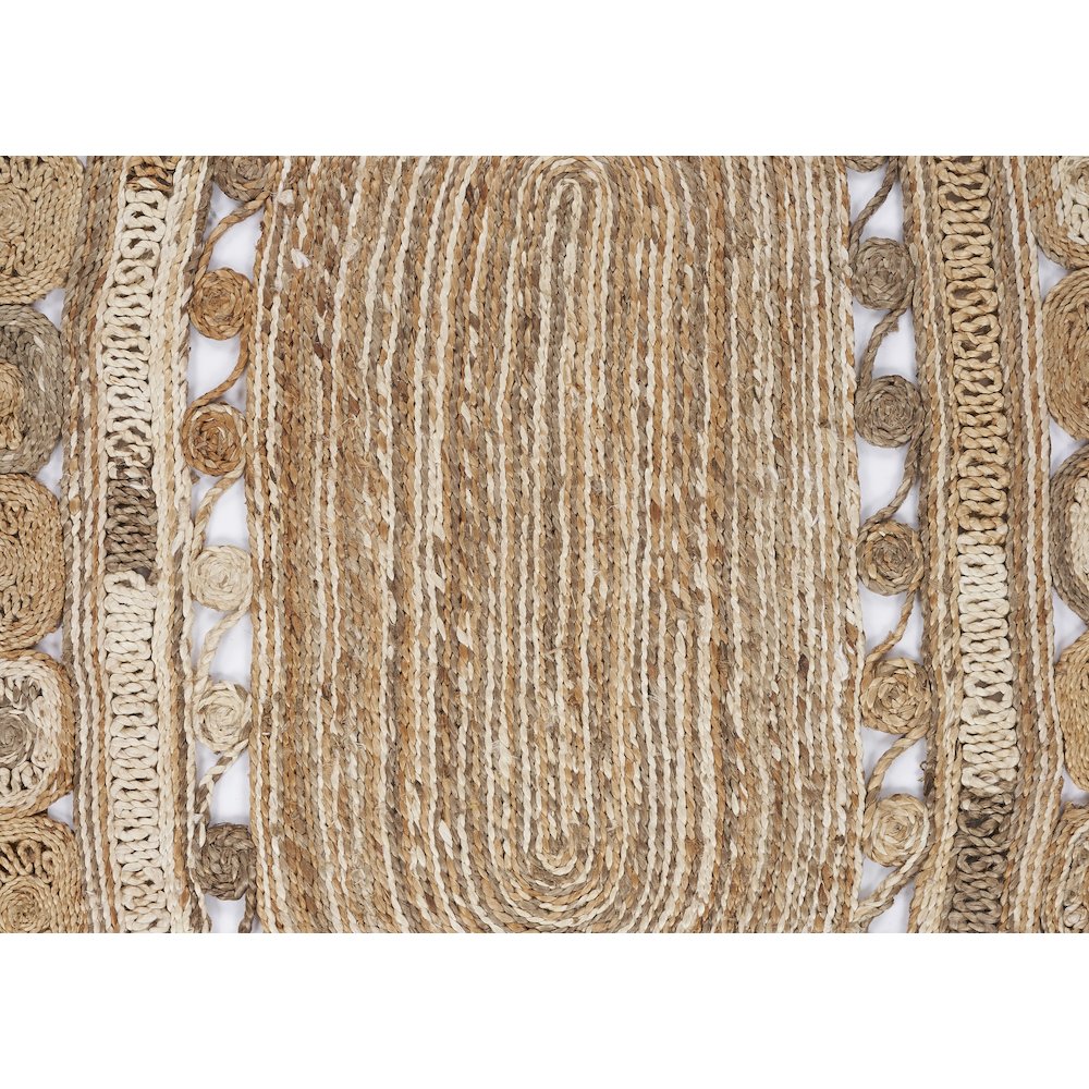 Boutique Jute Jute Area Rug Indoor in Brown/Tan, 7' x 9' Oval. Picture 7