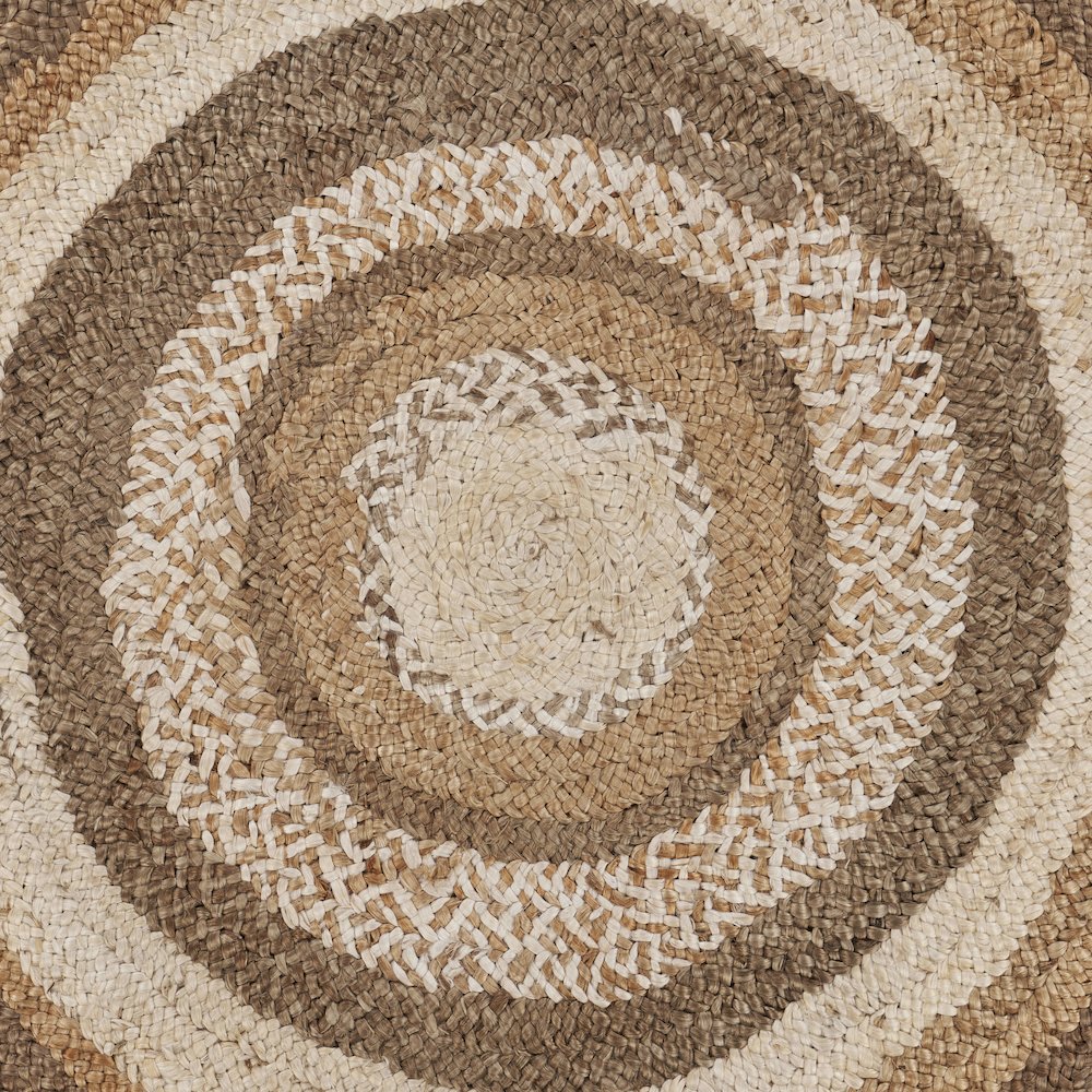 Boutique Jute Jute Area Rug Indoor in Brown/Ivory, 6' Round. Picture 7