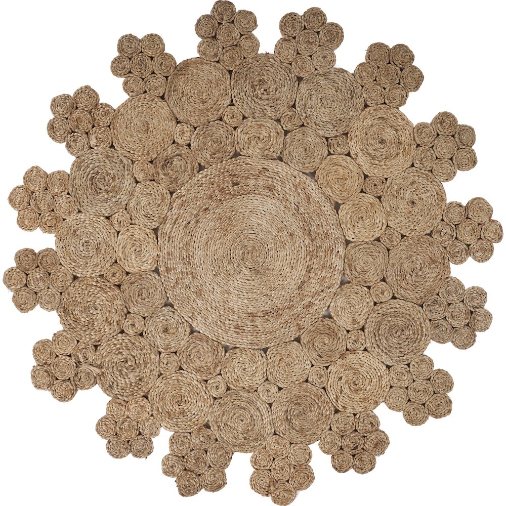Boutique Jute Jute Area Rug Indoor in Brown/Tan, 7'6" Round. Picture 1