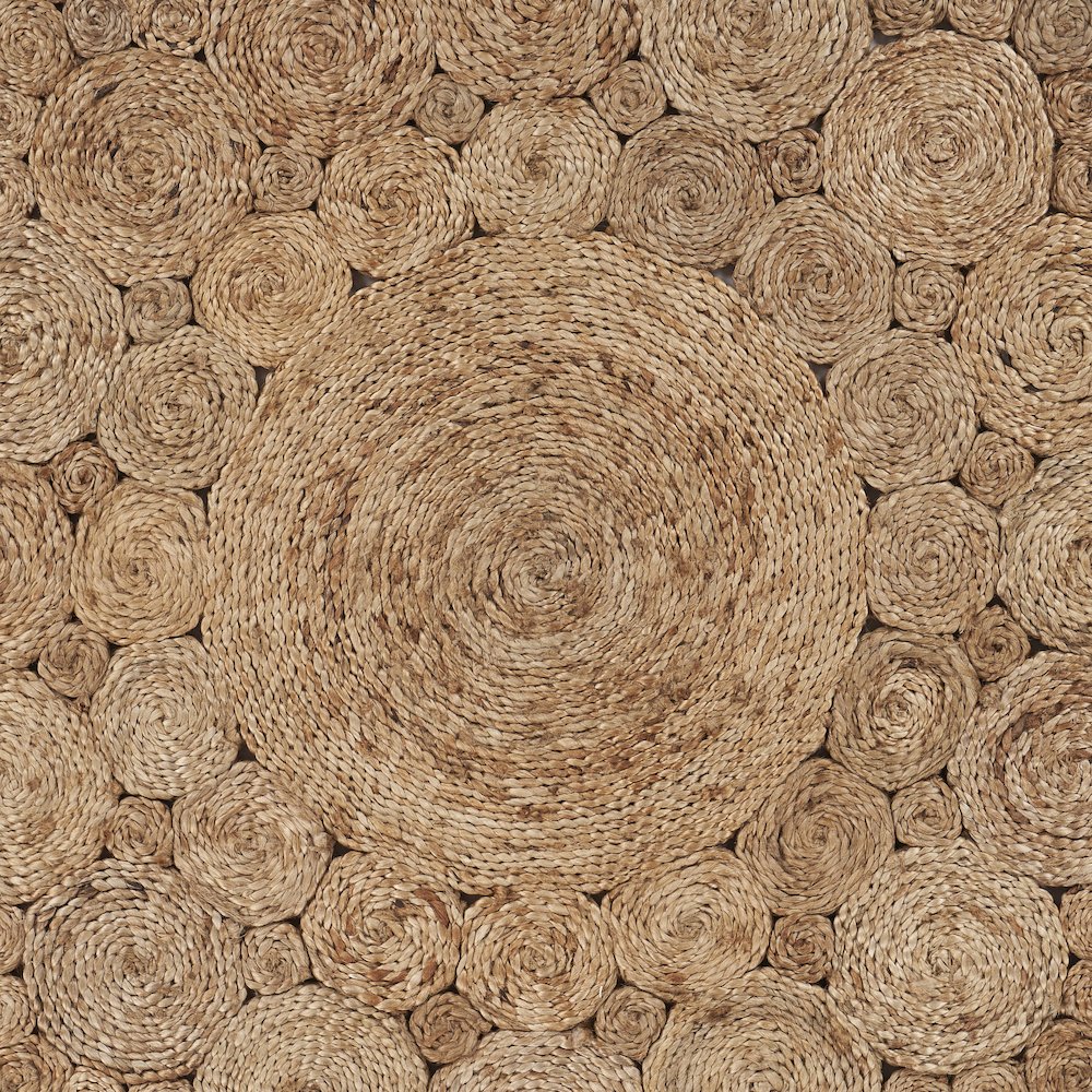 Boutique Jute Jute Area Rug Indoor in Brown/Tan, 6' Round. Picture 2