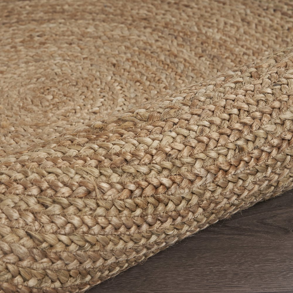 Ox Bay Natural Tan Contemporary Gradient All-Natural Jute Indoor Round Area Rug. Picture 4