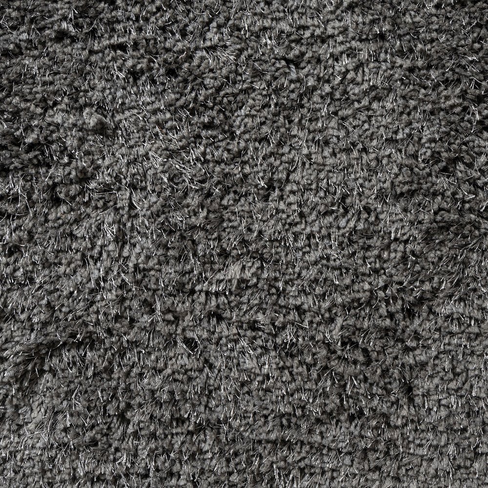 Black Shag Solid Hand-Loomed Polyester Indoor Area Rug. Picture 7