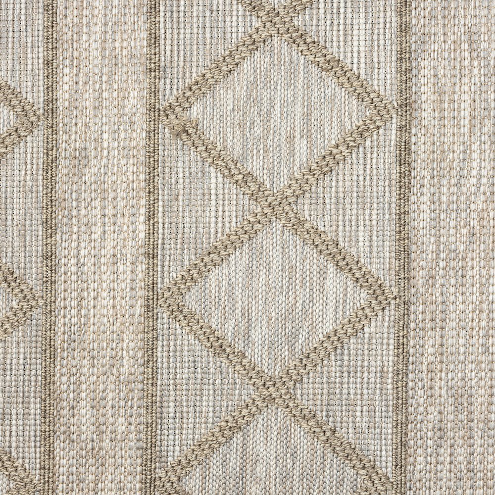 Oslo Contemporary Diamond Brown Indoor Outdoor Area Rug. Picture 7