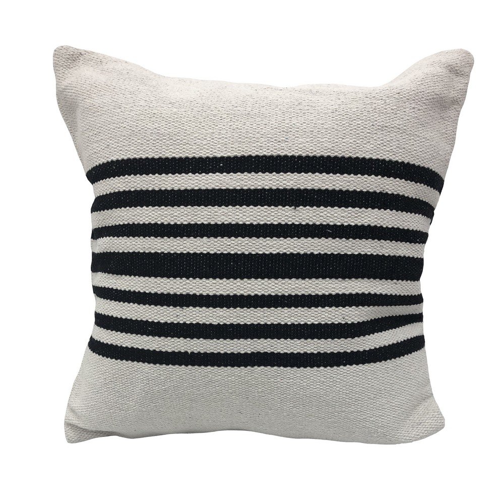 Bold Black Striped Throw Pillow. Picture 1