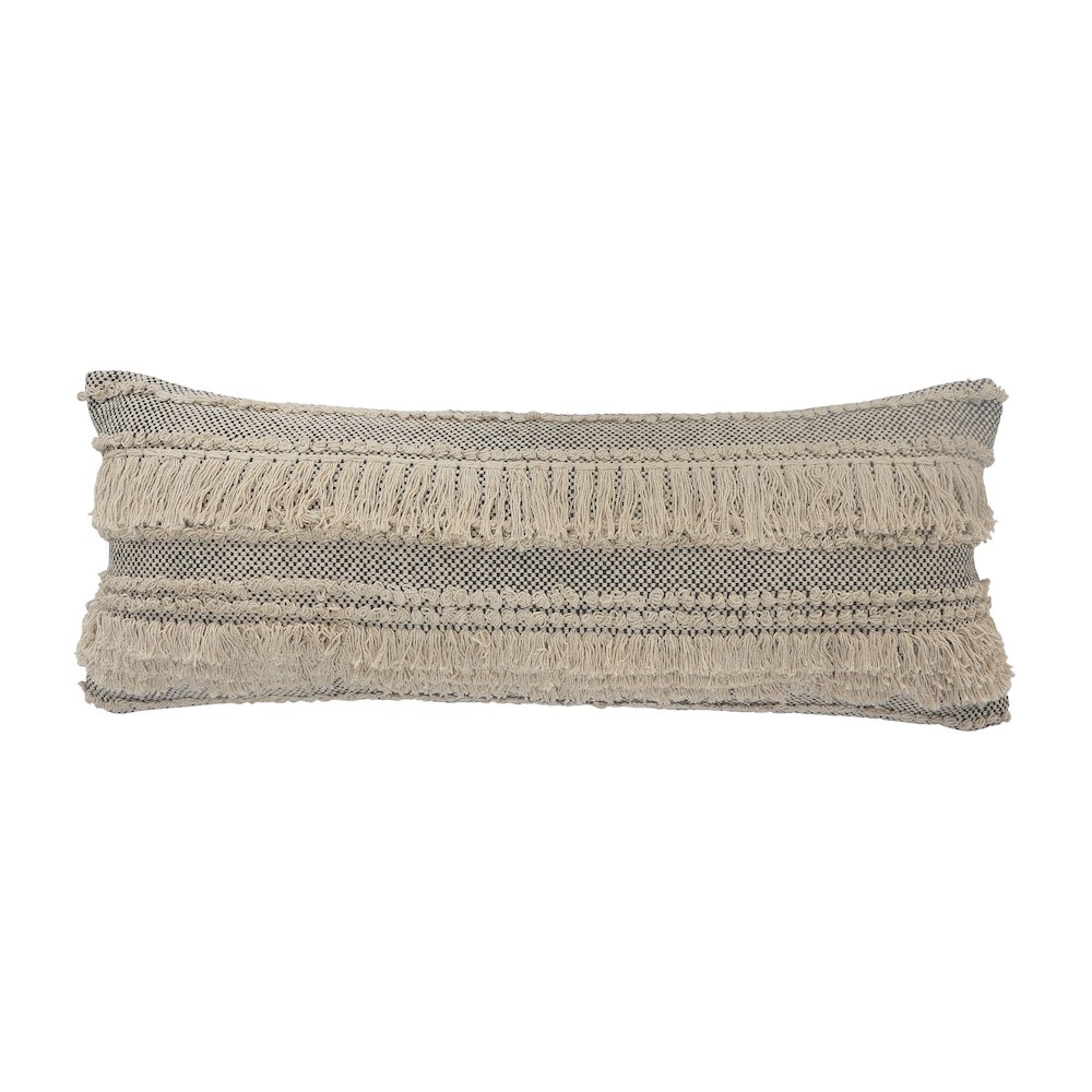 Beige Over-Tufted Throw Pillow. Picture 7