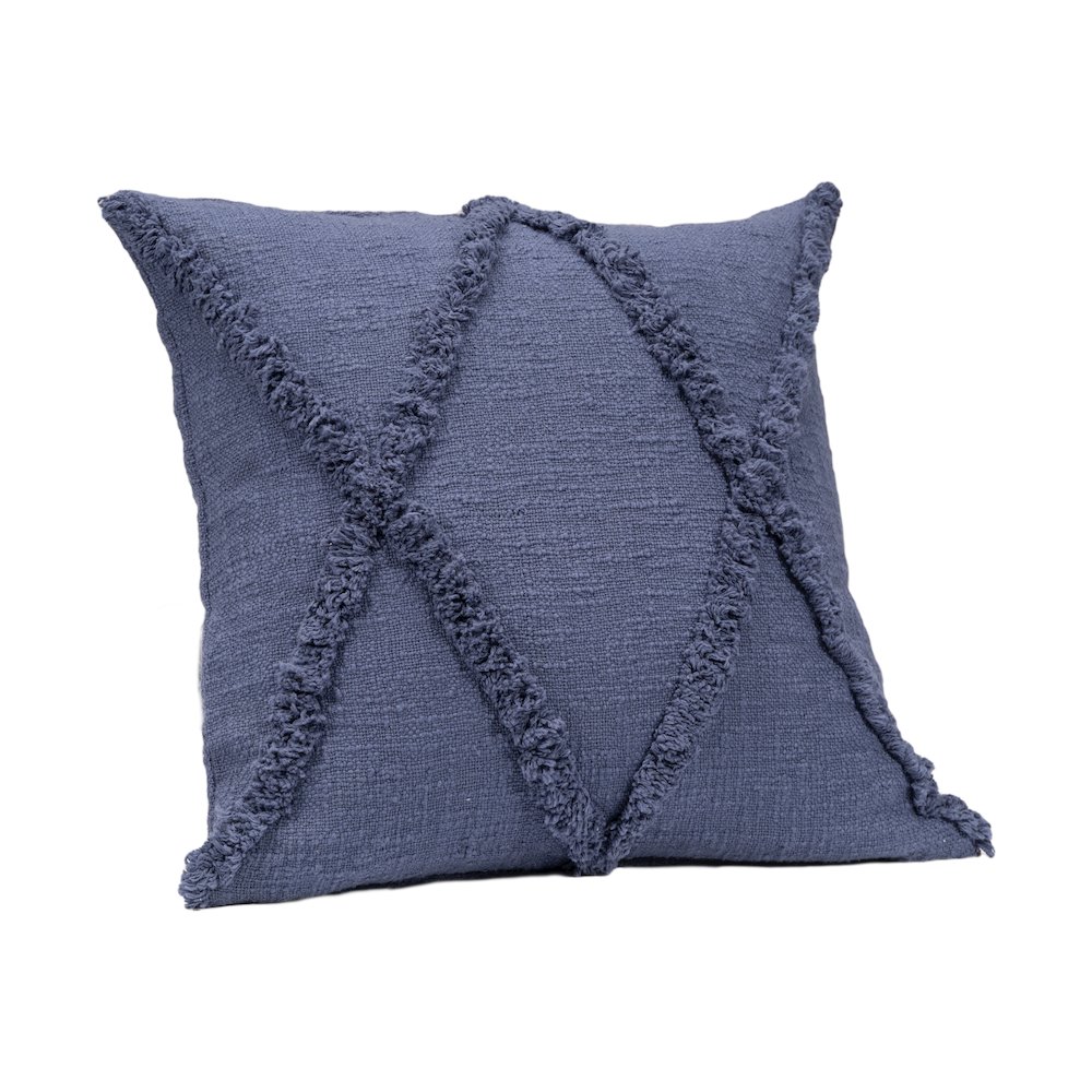 Ox Bay Denim/Blue Solid All-Natural Cotton Square 4 Piece Pillow Cover Set. Picture 6