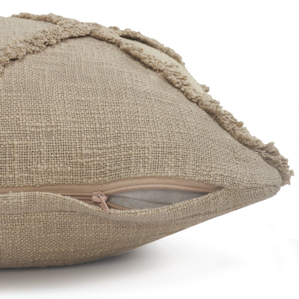 Reese Cotton Pillow Set of 2 in Brown, 20" x 20". Picture 3