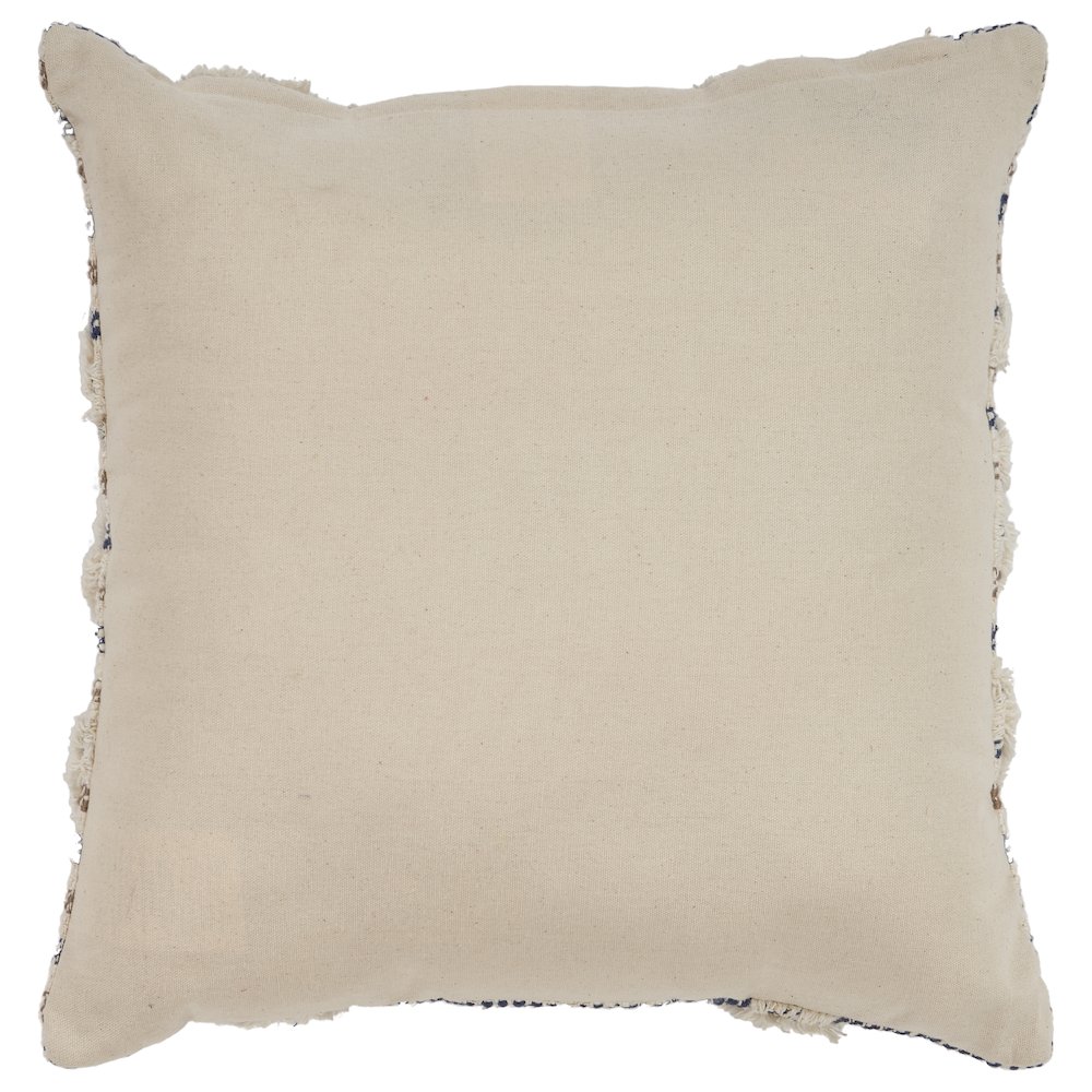 Oslo Cotton Pillow Set of 2 in Blue/Tan, 18" x 18". Picture 5