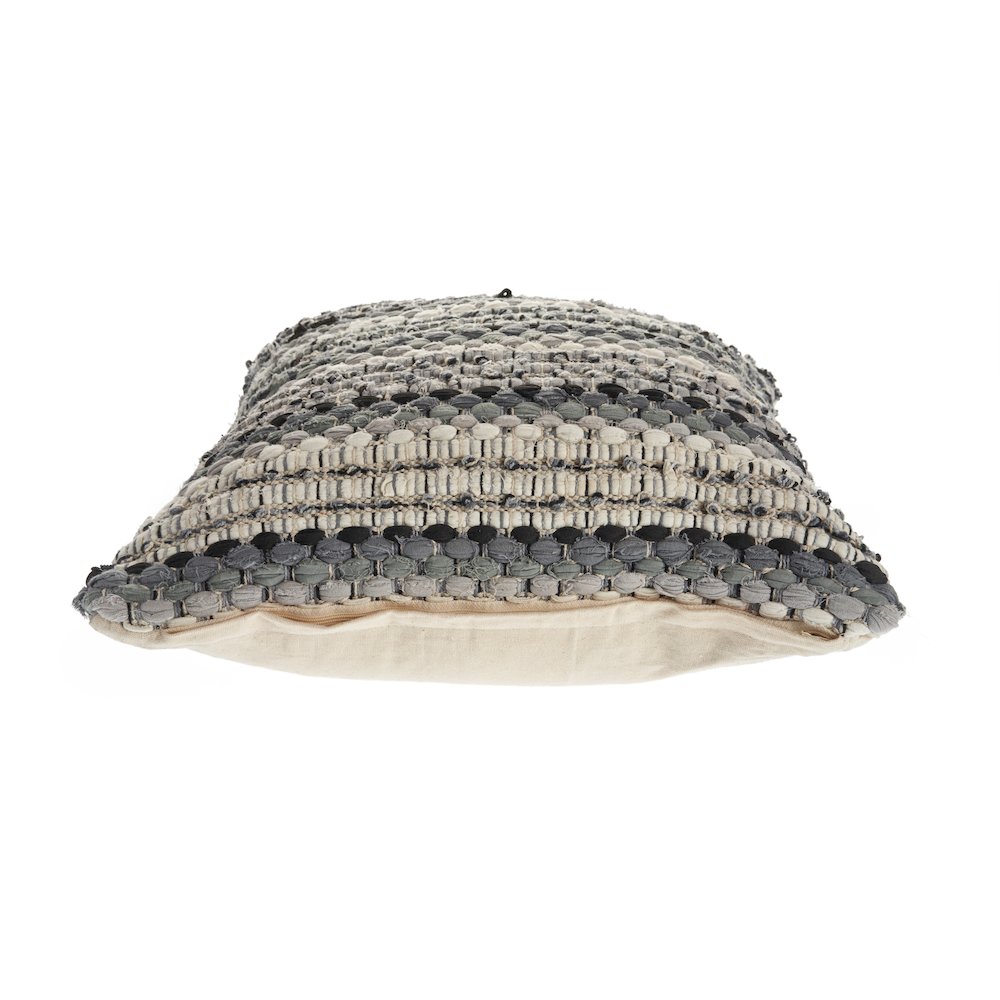 Coil Cotton Blend Pillow Set of 2 in Black/Gray, 18" x 18". Picture 4