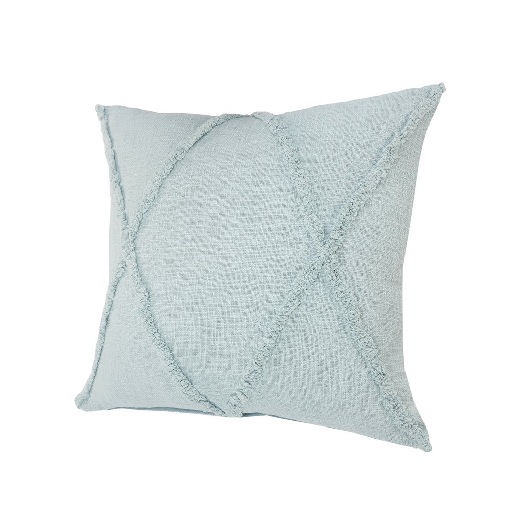 Reese Cotton Pillow Set of 2 in Blue, 18" x 18". Picture 8