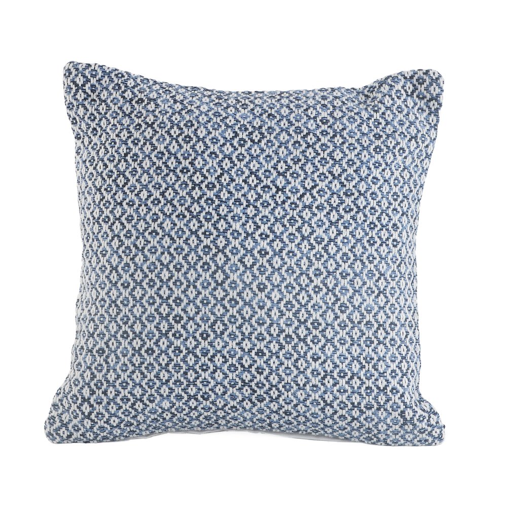 Ox Bay Blue Chevron All-Natural Cotton Square 4 Piece Pillow Cover Set. Picture 3