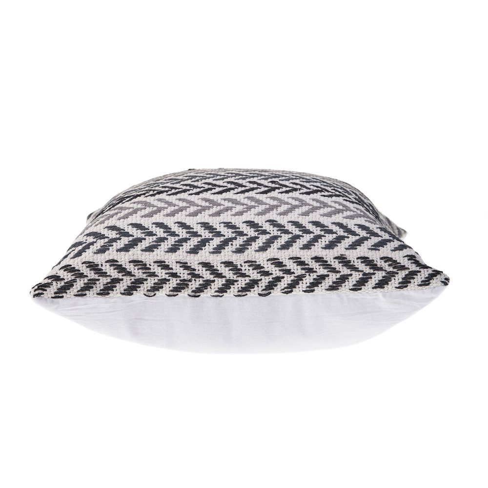Ox Bay Black Chevron All-Natural Cotton Square 4 Piece Pillow Cover Set. Picture 6