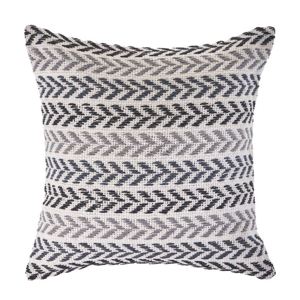 Ox Bay Black Chevron All-Natural Cotton Square 4 Piece Pillow Cover Set. Picture 4