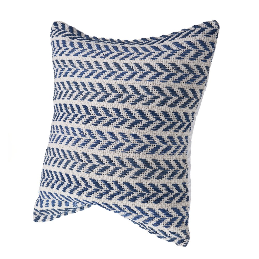 Ox Bay Indigo Chevron All-Natural Cotton Square 4 Piece Pillow Cover Set. Picture 7