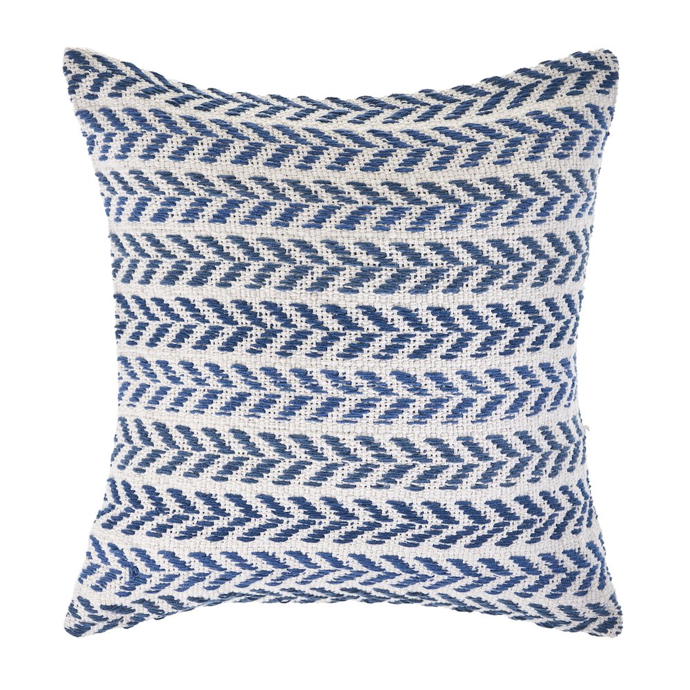 Ox Bay Indigo Chevron All-Natural Cotton Square 4 Piece Pillow Cover Set. Picture 4