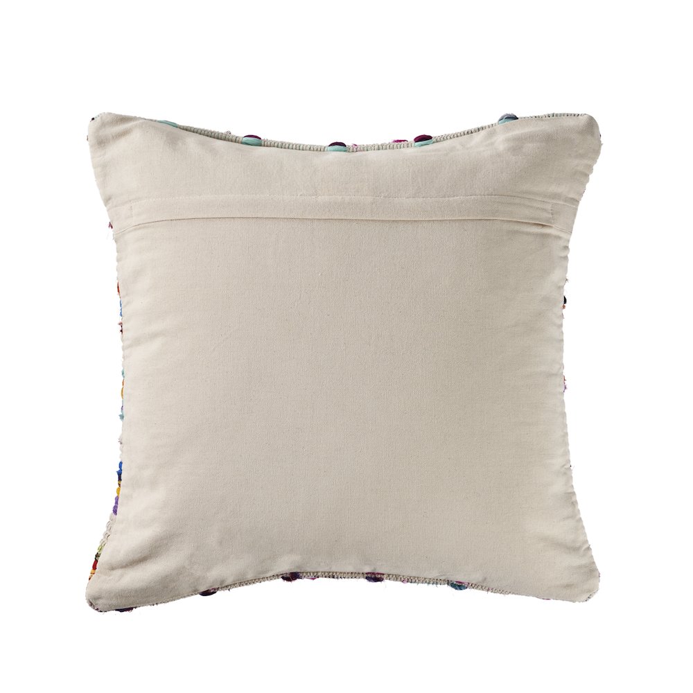 Chindi Cotton Blend Pillow Set of 2 in Multicolored/Tan, 20" x 20". Picture 2