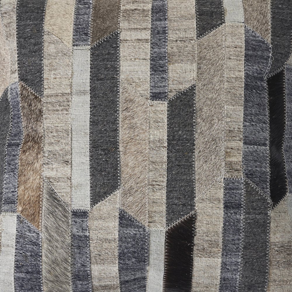 Multicolored Striped Faux Leather Hide Throw Pillow. Picture 5