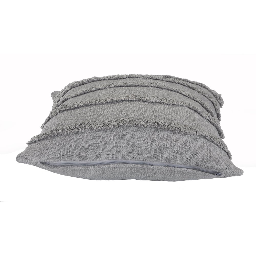 Ox Bay Gray Solid All-Natural Cotton  Square 4 Piece Pillow Cover Set. Picture 6