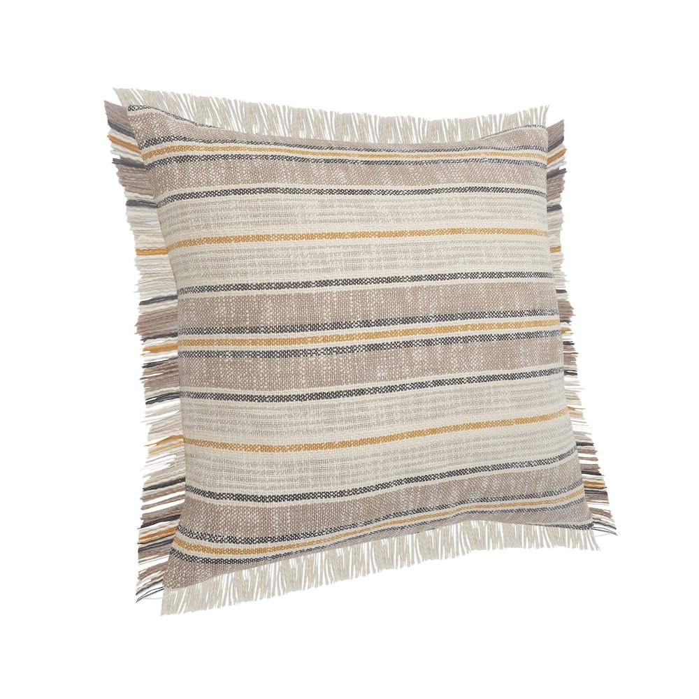 Drew Cotton Pillow Set of 2 in Yellow/Tan, 20" x 20". Picture 3
