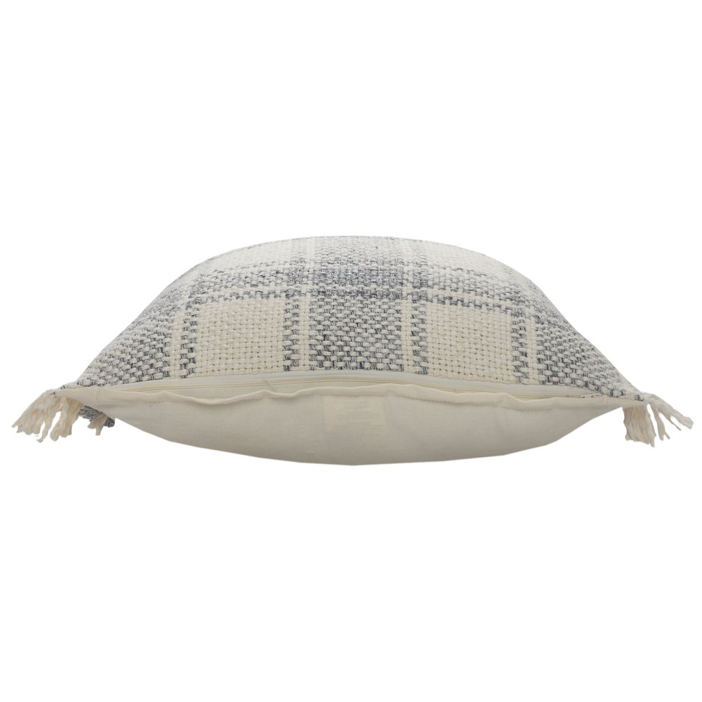 Drew Cotton Blend Pillow Set of 2 in Ivory/Gray, 20" x 20". Picture 5