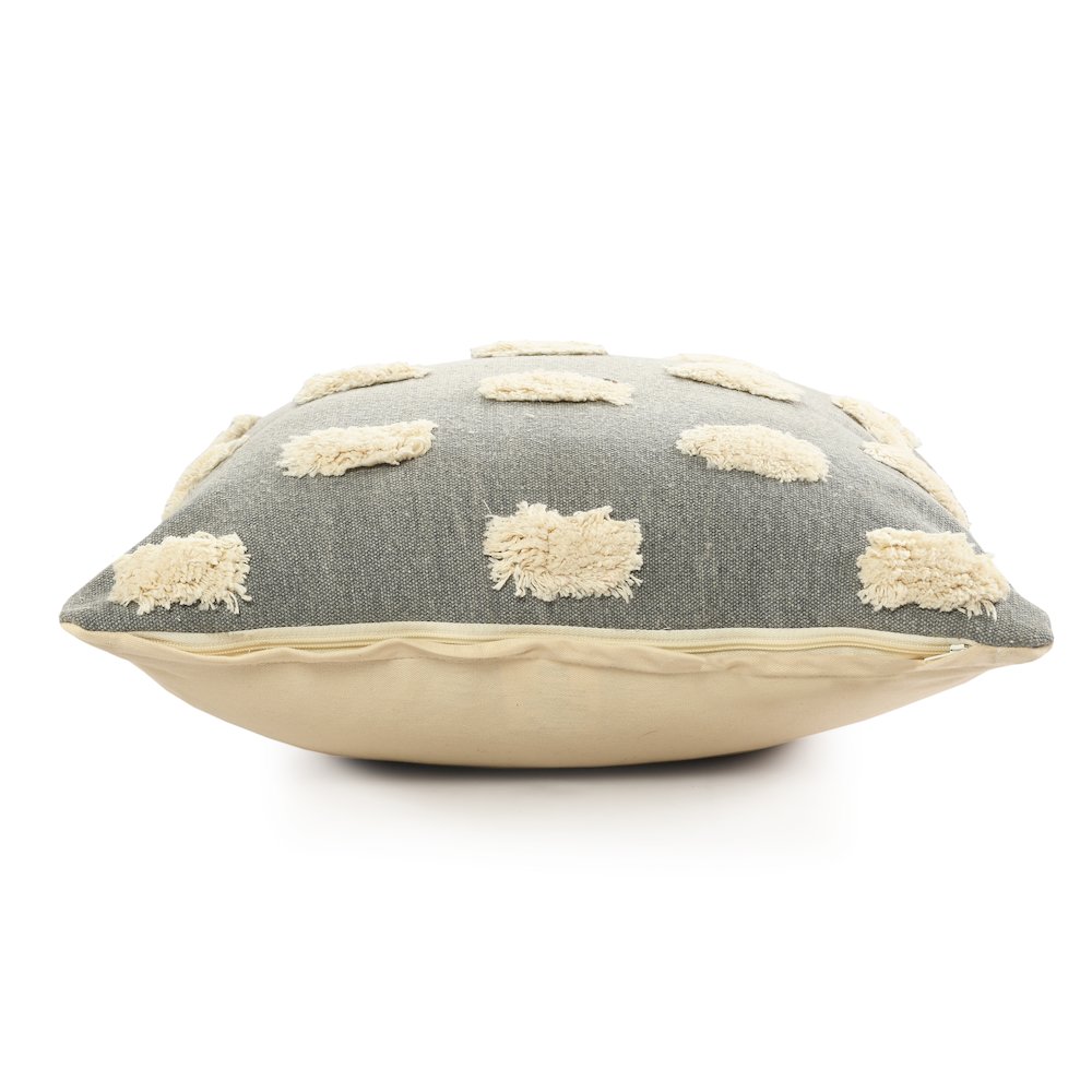 Zeal Cotton Pillow Set of 2 in Gray/Cream, 20" x 20". Picture 5