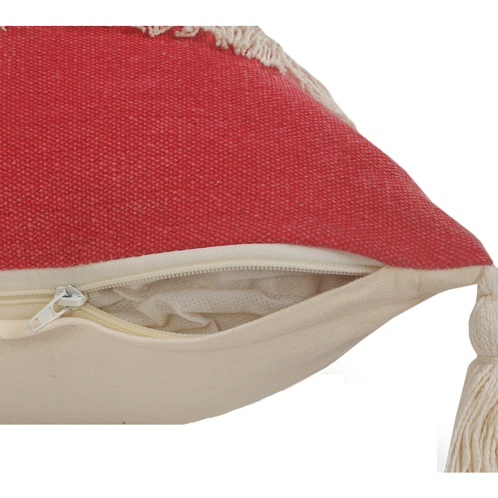 Fringe Festival Raspberry Color Block Lumbar Throw Pillow. Picture 3