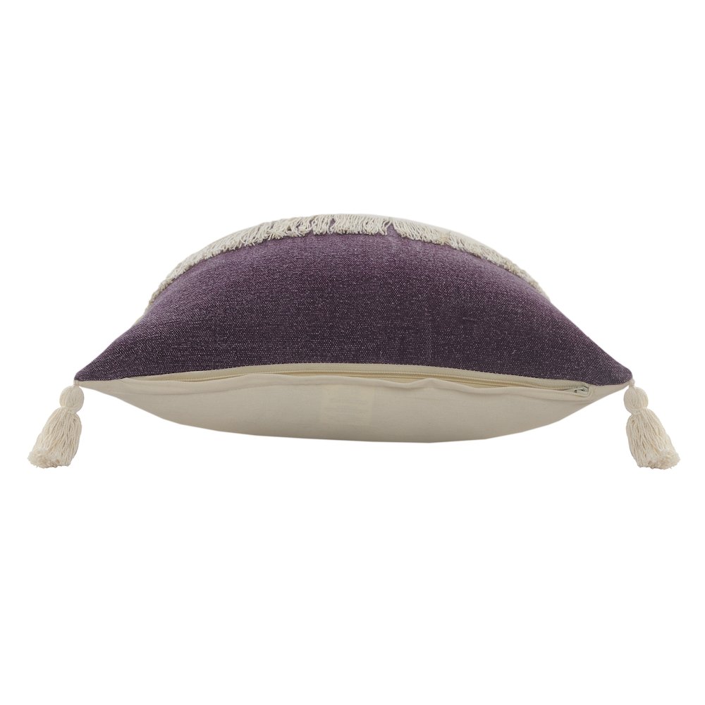 Carnival Cotton Pillow Set of 2 in Purple/Cream, 20" x 20". Picture 3