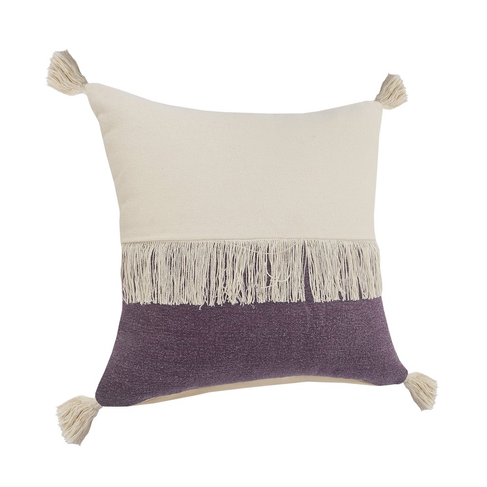 Carnival Cotton Pillow Set of 2 in Purple/Cream, 20" x 20". Picture 8
