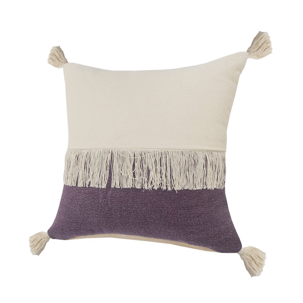Carnival Cotton Pillow Set of 2 in Purple/Cream, 20" x 20". Picture 7