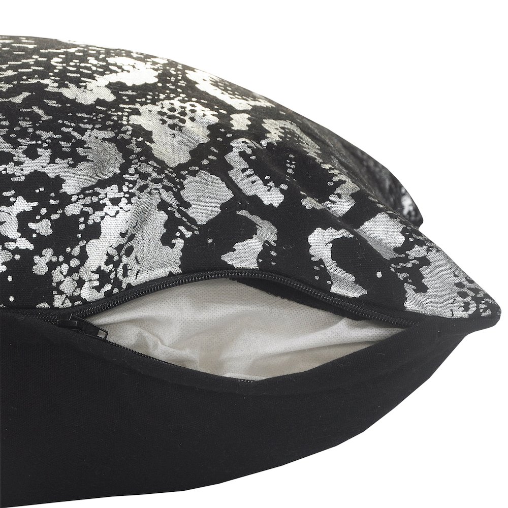 Beastly Cotton Pillow Set of 2 in Black/Silver, 20" x 20". Picture 3