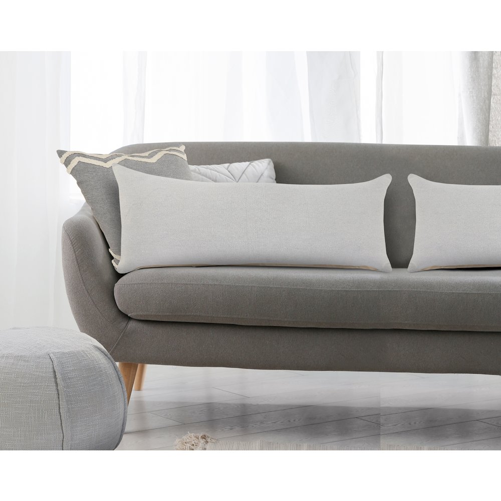 Sundaze Cotton Pillow Set of 2 in Gray, 14" x 36". Picture 9