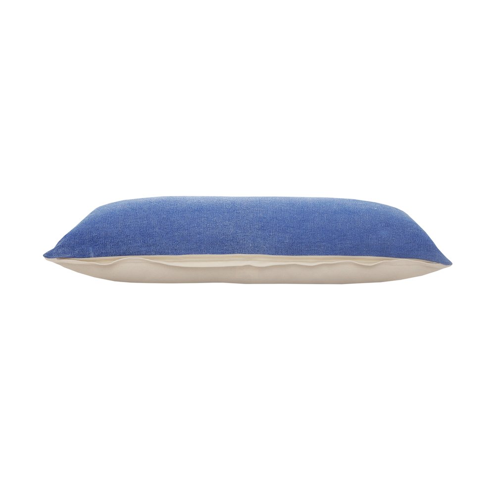Sundaze Cotton Pillow Set of 2 in Blue, 14" x 36". Picture 4