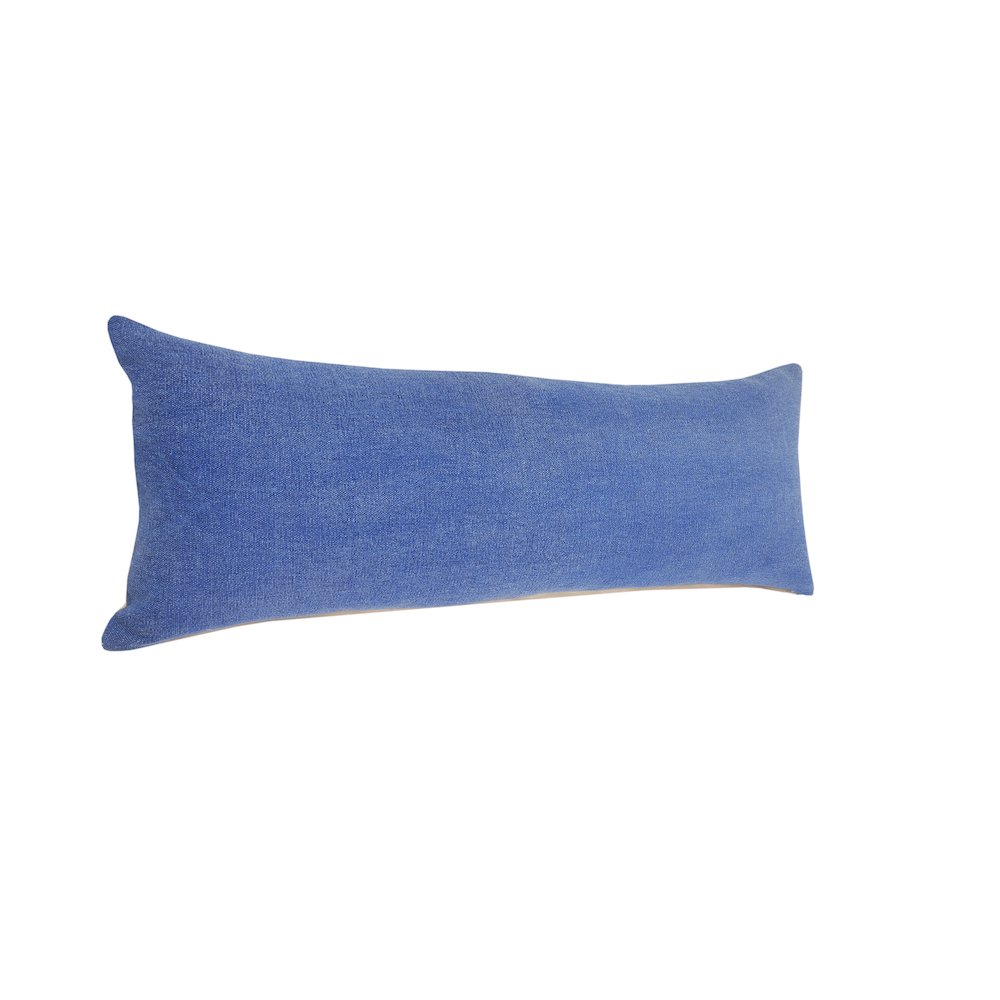 Sundaze Cotton Pillow Set of 2 in Blue, 14" x 36". Picture 5