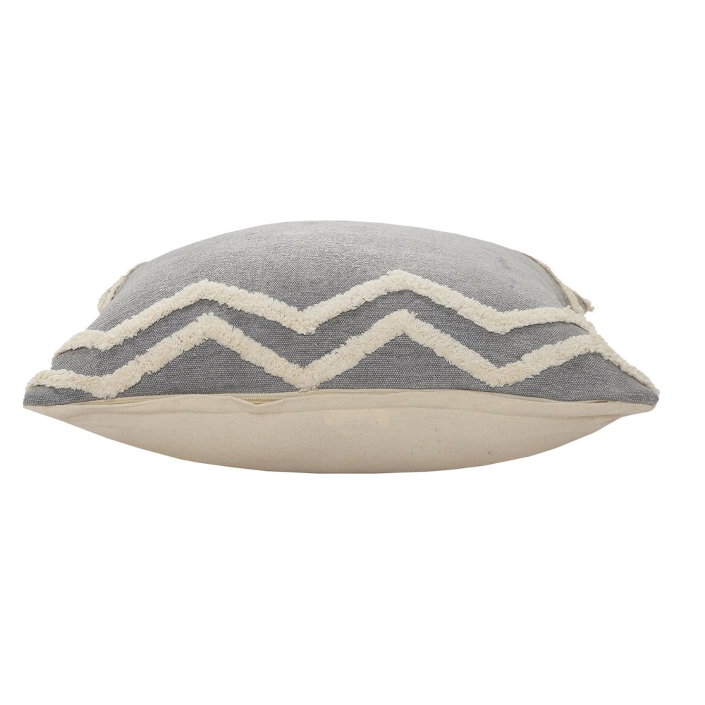 Rory Cotton Pillow Set of 2 in Gray/Cream, 20" x 20". Picture 4