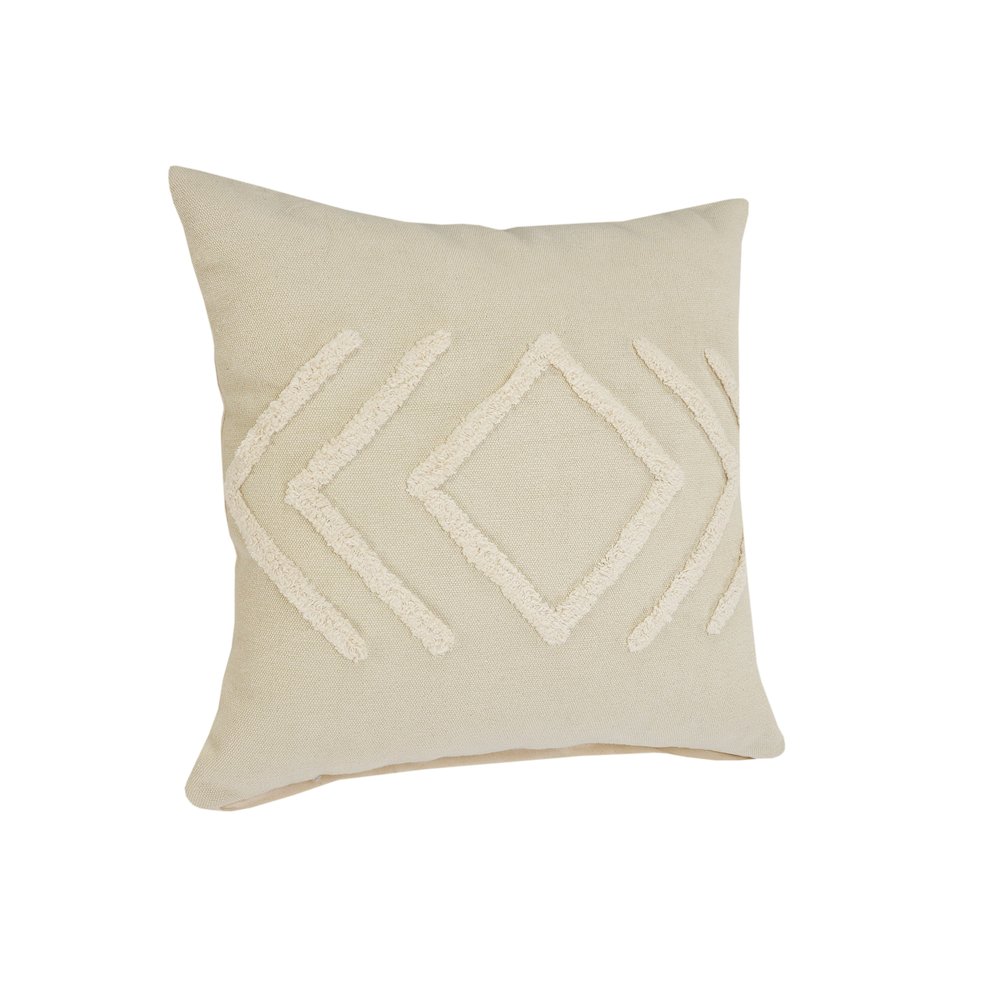 Oslo Cotton Pillow Set of 2 in Cream/White, 20" x 20". Picture 3