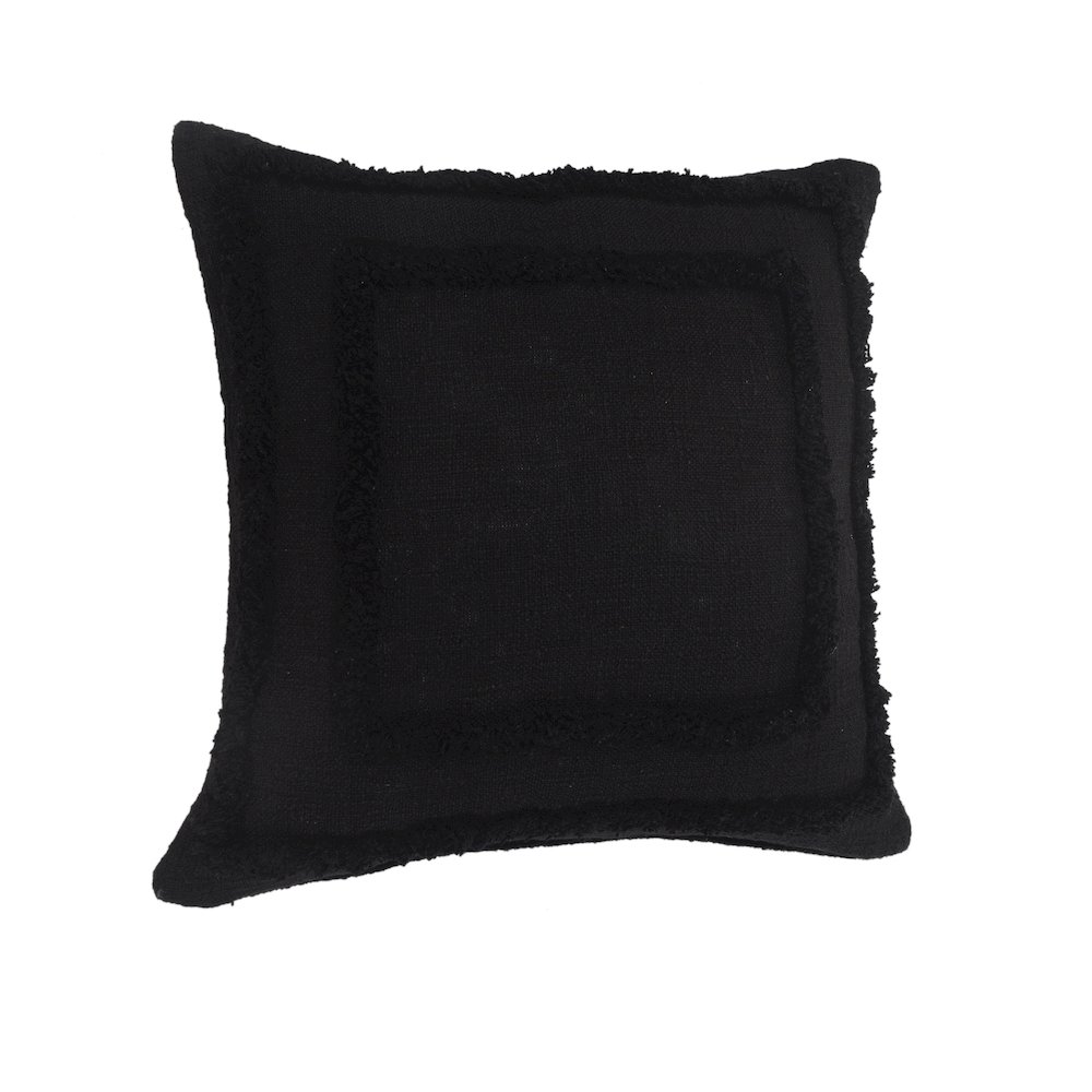 Rory Cotton Pillow Set of 2 in Black, 20" x 20". Picture 3