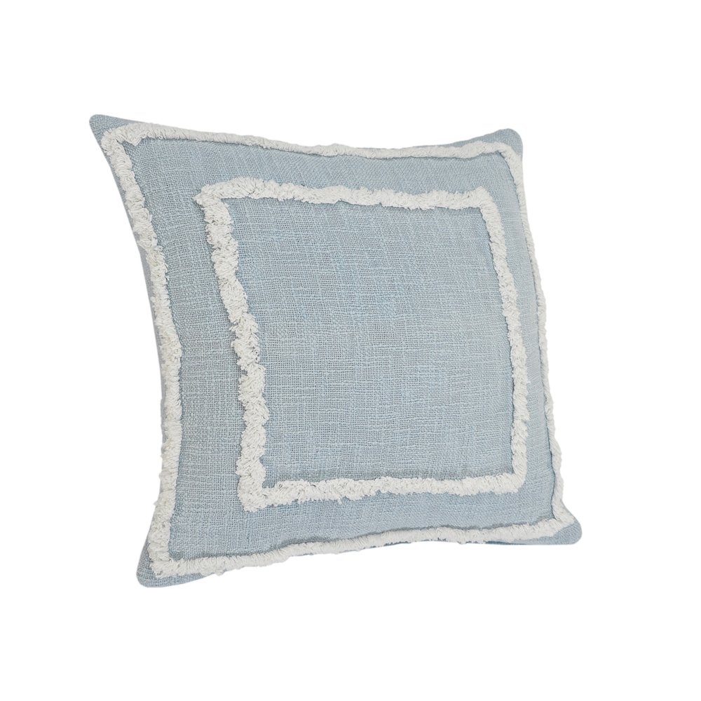 Rory Cotton Pillow Set of 2 in Blue/White, 20" x 20". Picture 3