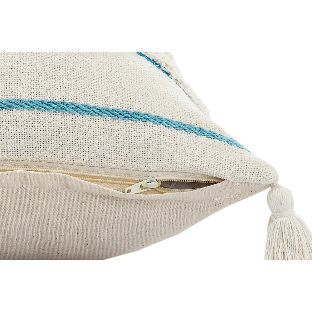 Quarry Cotton Pillow Set of 2 in White/Blue, 20" x 20". Picture 3