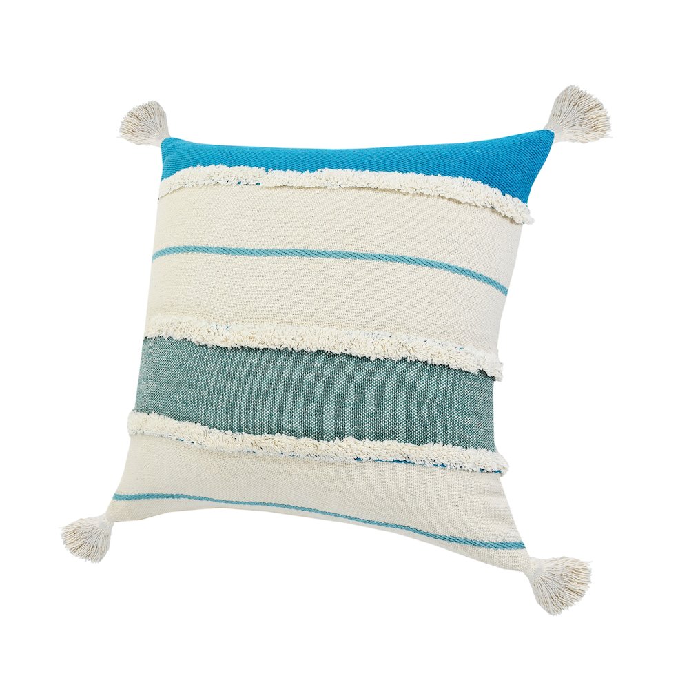 Quarry Cotton Pillow Set of 2 in White/Blue, 20" x 20". Picture 5