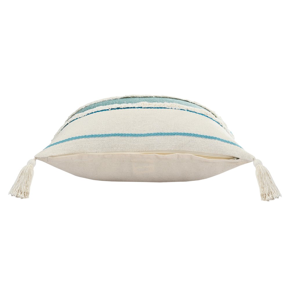 Quarry Cotton Pillow Set of 2 in White/Blue, 20" x 20". Picture 6