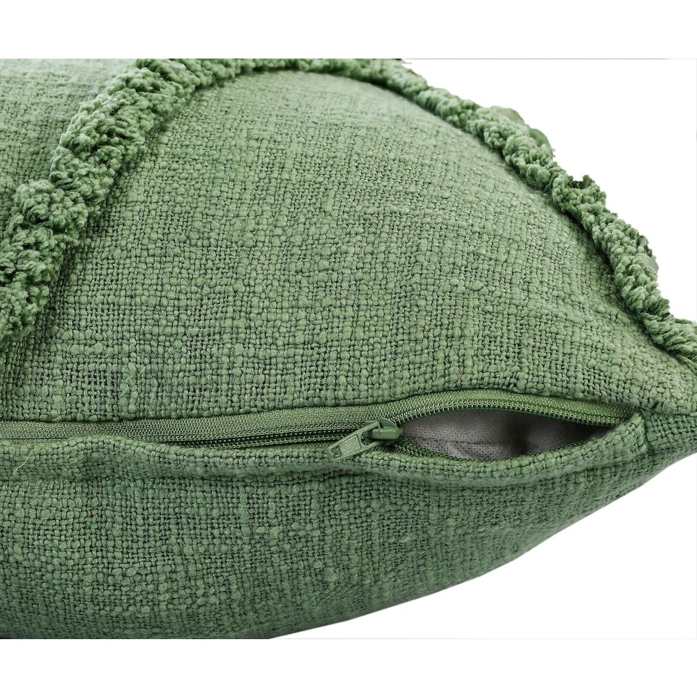 Reese Cotton Pillow Set of 2 in Green, 20" x 20". Picture 4