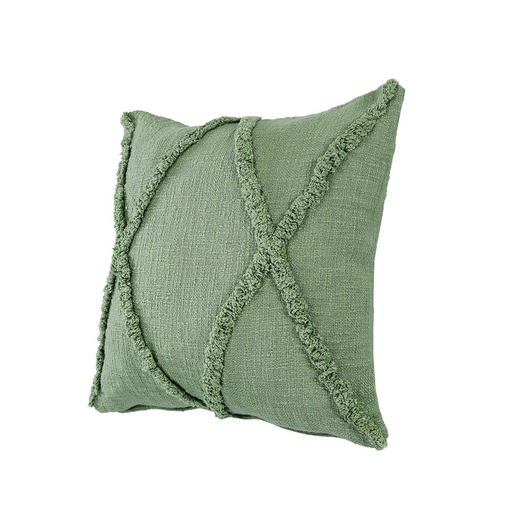 Reese Cotton Pillow Set of 2 in Green, 20" x 20". Picture 10