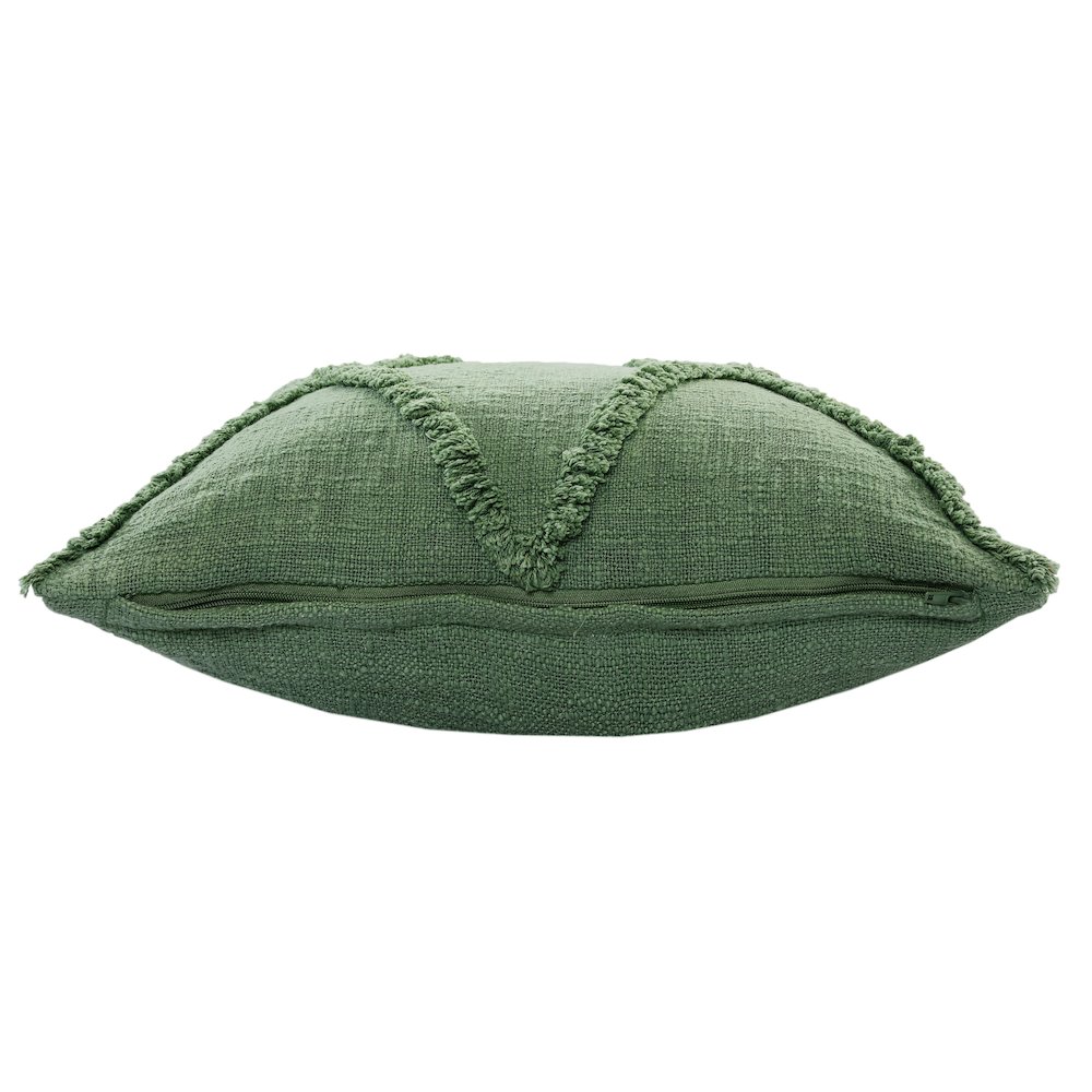 Reese Cotton Pillow Set of 2 in Green, 20" x 20". Picture 5